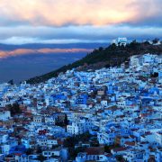 Medina of Chefchaouen, Morocco. Chefchaouen or Chaouen is a city in northwest Morocco. It is the chief town of the province of the same name, and is noted for its buildings in shades of blue.