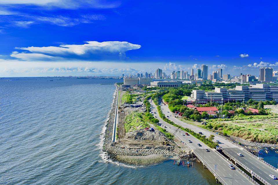 Building Tower City Philippines Sea Manila