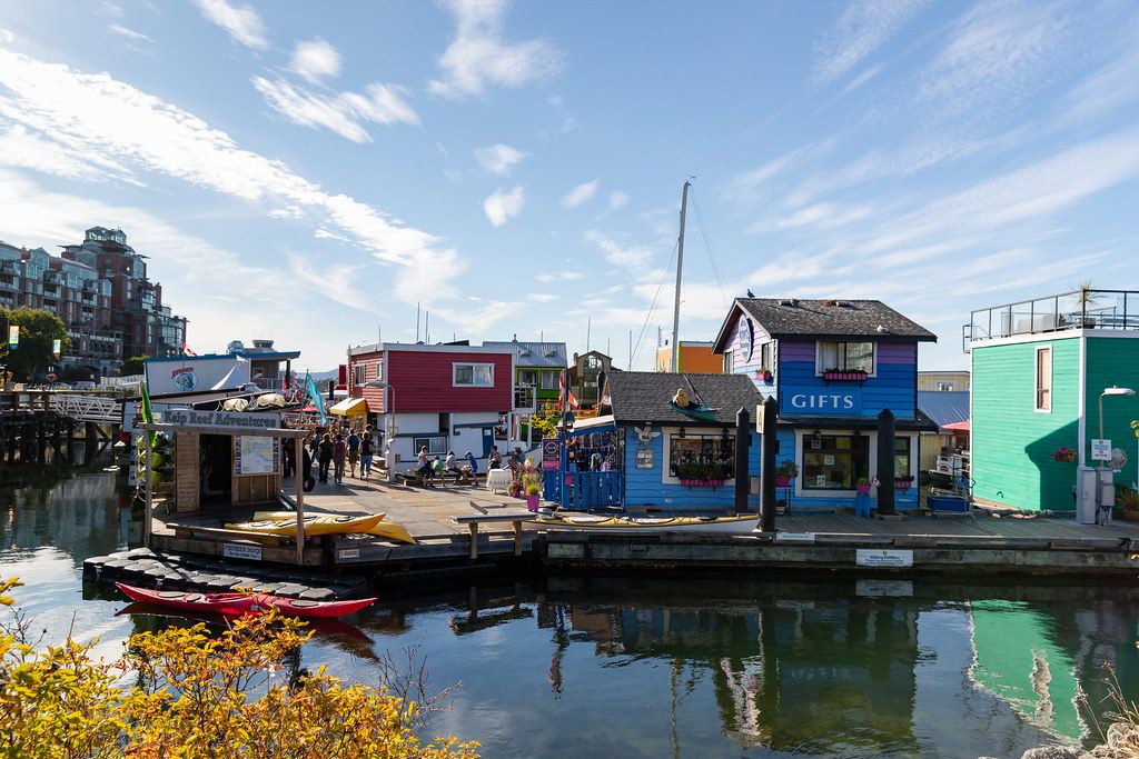 Bunte Häuser Fisherman's Wharf Victoria Vancouver island