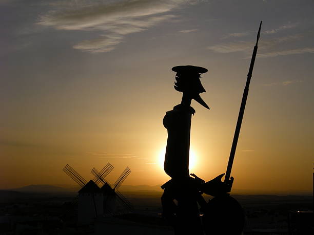 A statue of Don Quixote of La Mancha, in the state of Albacete, Spain